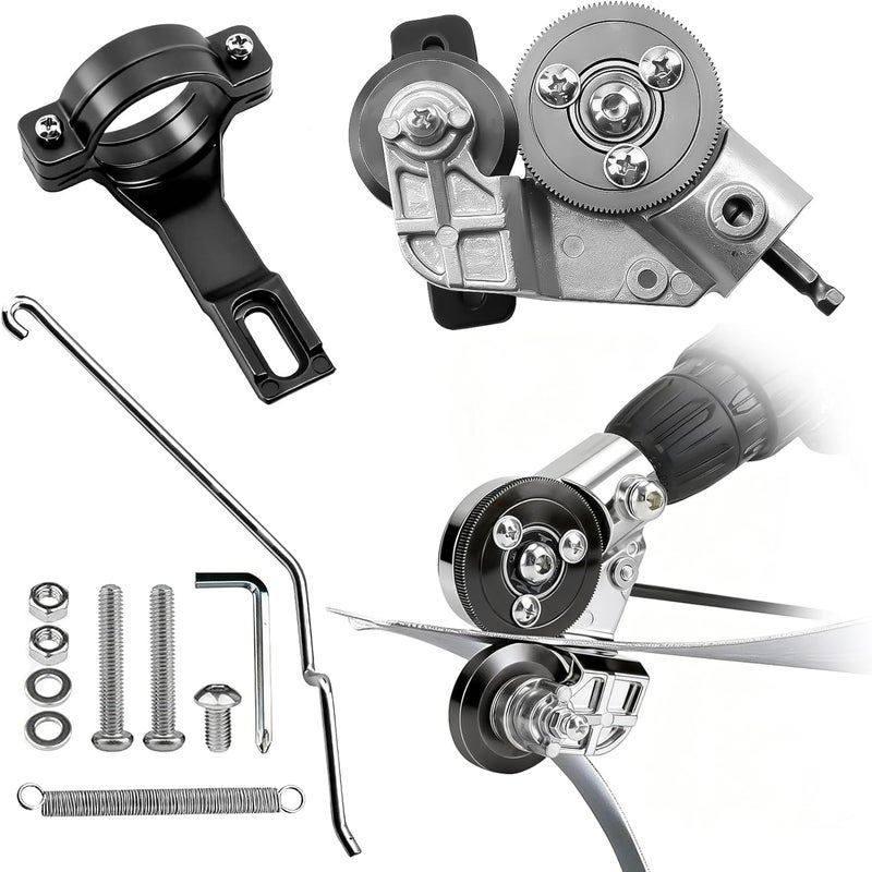 NORTOOLS Electric Drill Plate Cutter,Sheet Metal Cutter Drill Attachment,Metal Nibbler Refitting Plate Shears for Cutting Iron, Steel,Copper, Aluminum - Image 1